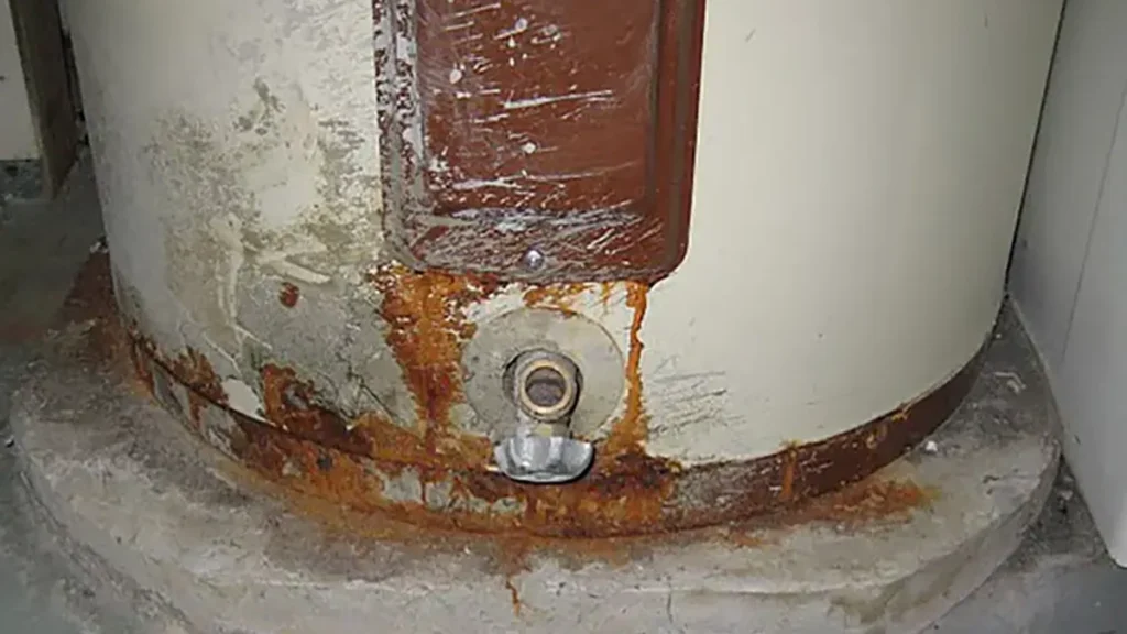 rusted water heater failure