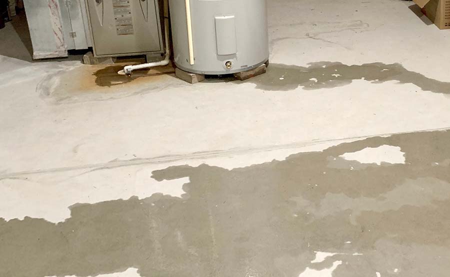 water heater leak on concrete lg