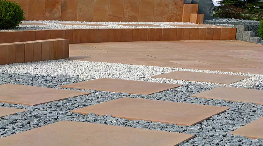 concrete tile gravel patio lg
