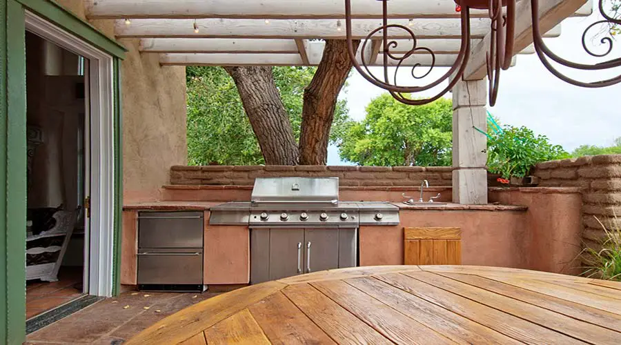 outdoor kitchen pergola tree lg