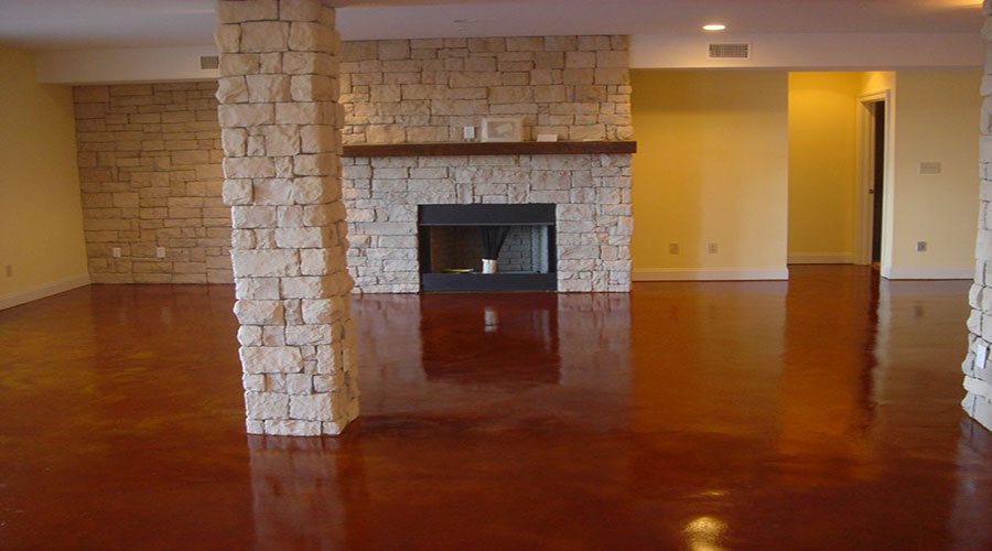 basement stained concrete