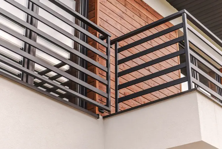 horizontal metal railing