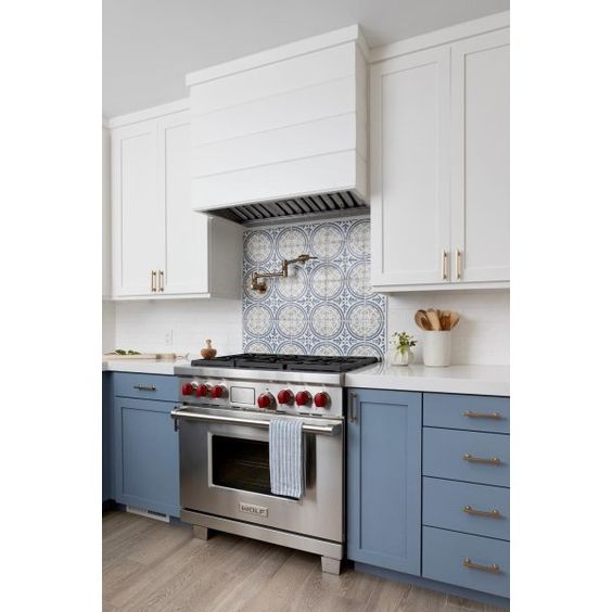 Sherwin-Williams Bracing Blue is a fan-favorite among blue gray paint colors for cabinets