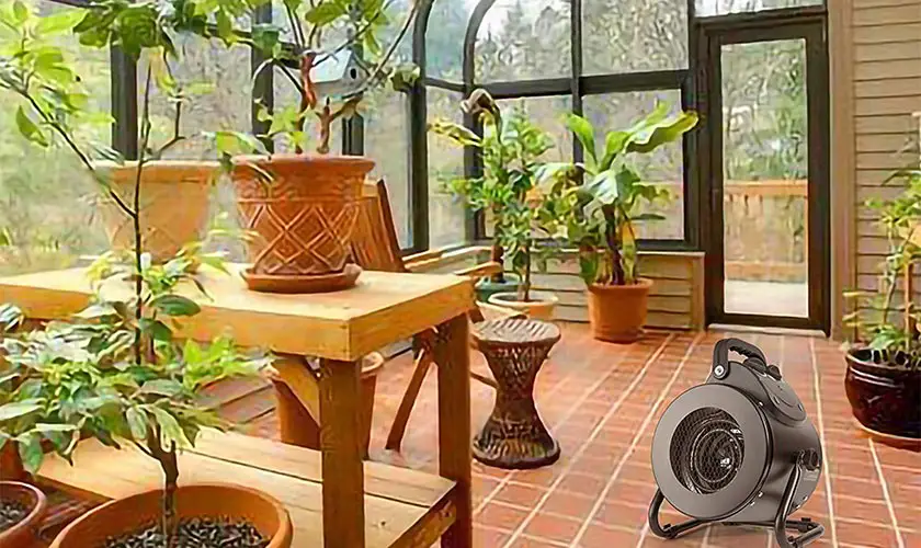 fan-powered greenhouse heater