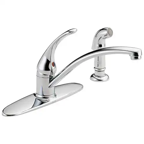 Delta Faucet Foundations Single-Handle Kitchen Sink Faucet with Side Sprayer