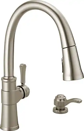 Delta Faucet Spargo Brushed Nickel Kitchen Faucet with Pull Down Sprayer