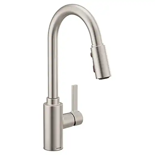 Moen Genta LX Spot Resist Stainless Single-Handle Modern Kitchen Faucet with Pull Down Sprayer, Reflex Docking Head, Faucet for Kitchen Sink, Laundry, Bar has Power Boost for a Faster Clean, 7882SRS