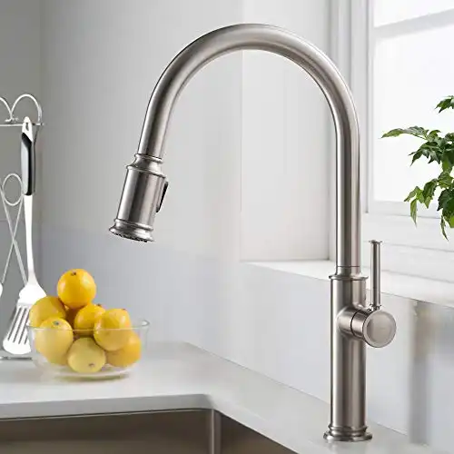 KRAUS Sellette Single Handle Spot Free Stainless Steel Pull-Down Kitchen Faucet