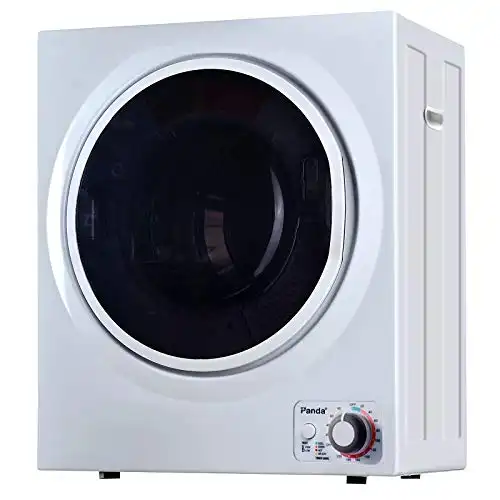 Panda 110V Electric Portable Compact Laundry Clothes Dryer, 1.5 cu.ft, Stainless Steel Drum Black and White, PAN725SF