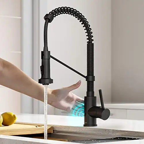 Kraus KSF-1610MB Bolden Touchless Sensor Commercial Pull-Down Single Handle 18-Inch Kitchen Faucet, Matte Black
