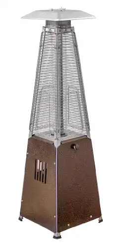 Hiland HLDS032-GTTHG Portable Propane Table Top Pyramid Glass Tube Patio Heater, 9500 BTU, Bronze