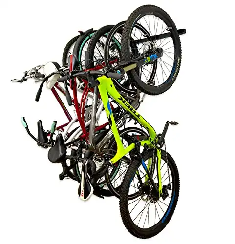 StoreYourBoard Bike Storage Rack, Holds 5 Bicycles, Home and Garage Organizer, Adjustable Wall Hanger Mount