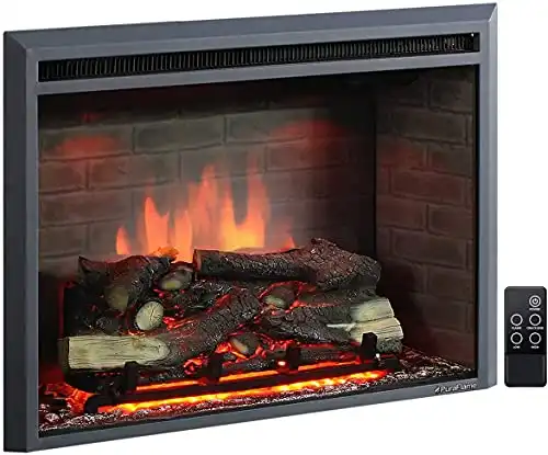 PuraFlame Western Electric Fireplace Insert with Fire Crackling Sound