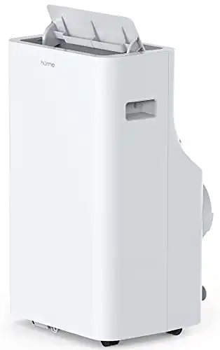 hOmelabs 14000 BTU Portable Air Conditioner (new CEC 10000 BTU) - Quiet AC Unit Cools Rooms 450-600 Square Feet - with Wheels, Washable Filter, Remote Control and LED Indicator Lights