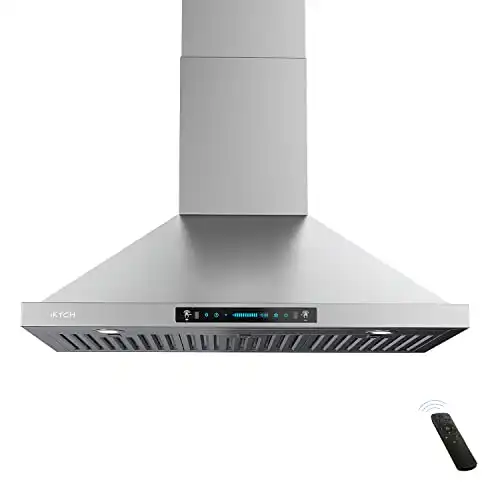 IKTCH 36 inch Wall Mount Range Hood 900 CFM Ducted/Ductless Convertible