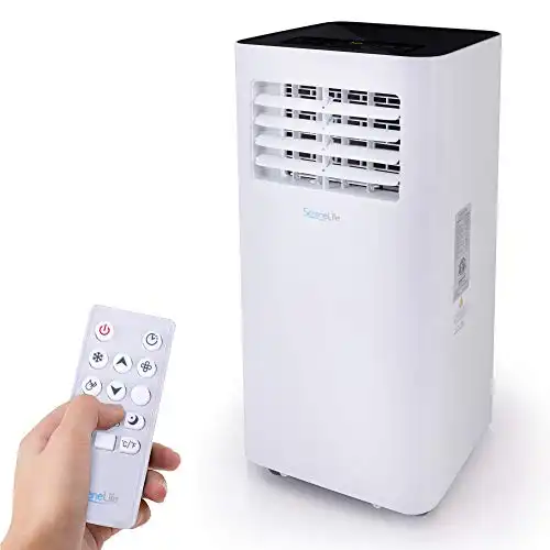 Compact Freestanding Portable Air Conditioner - 10,000 BTU Indoor Free Standing AC Unit w/ Dehumidifier & Fan Modes For Home, Office, School & Business Rooms Up To 300 Sq. Ft - SereneLife SLPA...