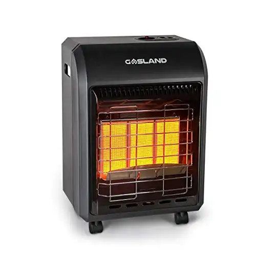 Gasland MHA18BN Propane Radiant heater, 18,000 BTU Warm Area up to 450 sq. ft, Portable LP Gas Heater for Garages, Workshops and Construction Sites, Ultra Quiet Propane Heater with LP Regulator Hose (...
