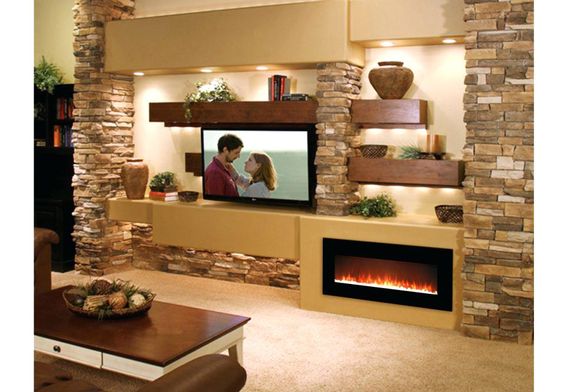 electric fireplace ideas with bookcases