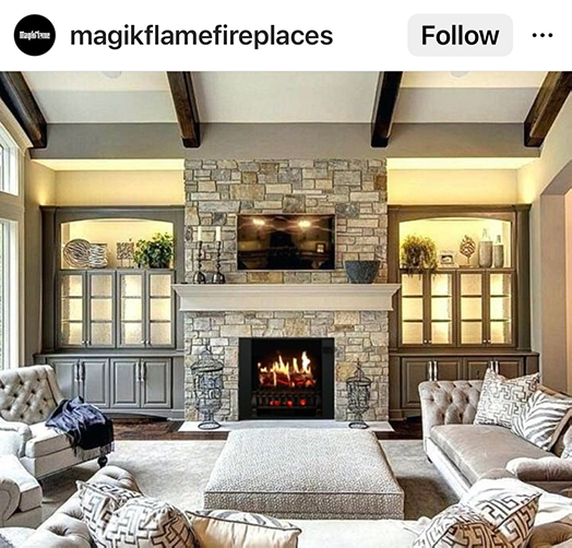 electric fireplace insert ideas with TV above