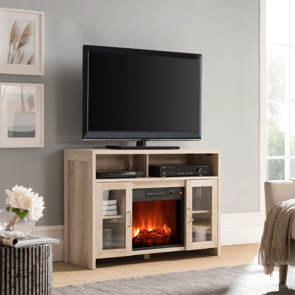 hearthpro nate media console with electric fireplace for 45 inch tv