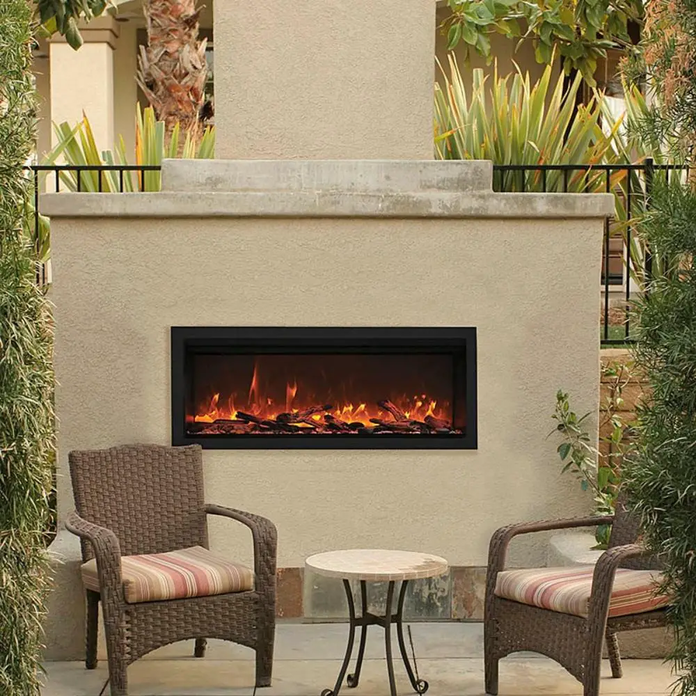 remii remii extra tall indoor outdoor frameless built in electric fireplace