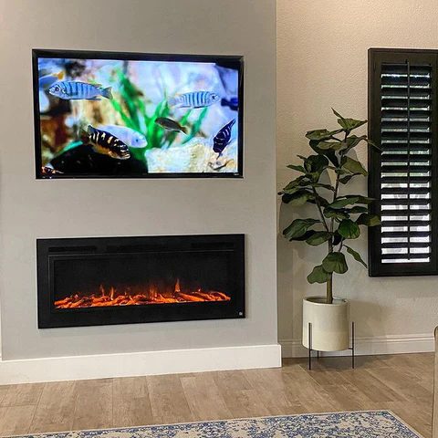 touchstone sideline 50 electric fireplace greige wall ambassadorproperties large
