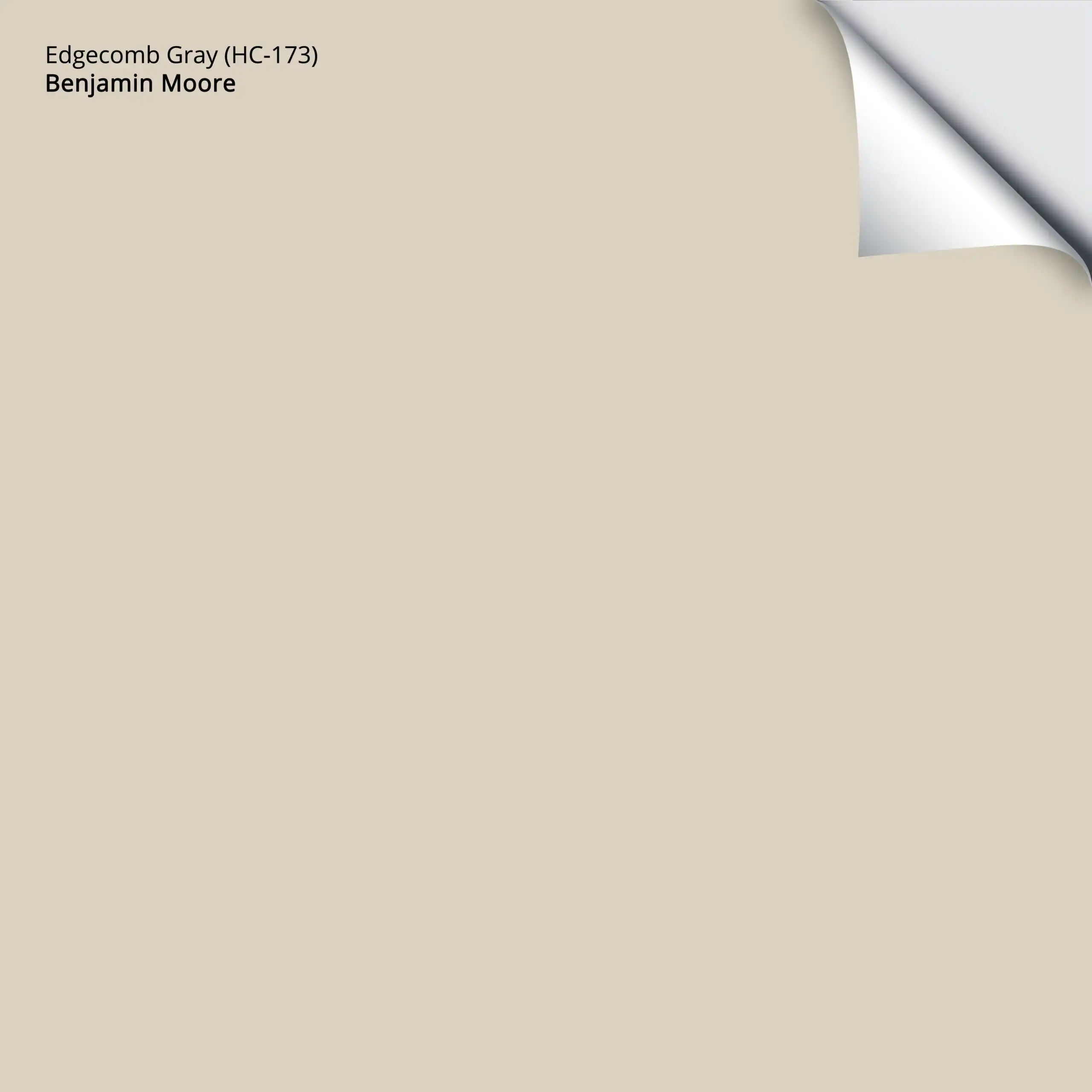 Edgecomb Gray (HC-173) | Benjamin Moore | Samplize Peel and Stick Paint Sample