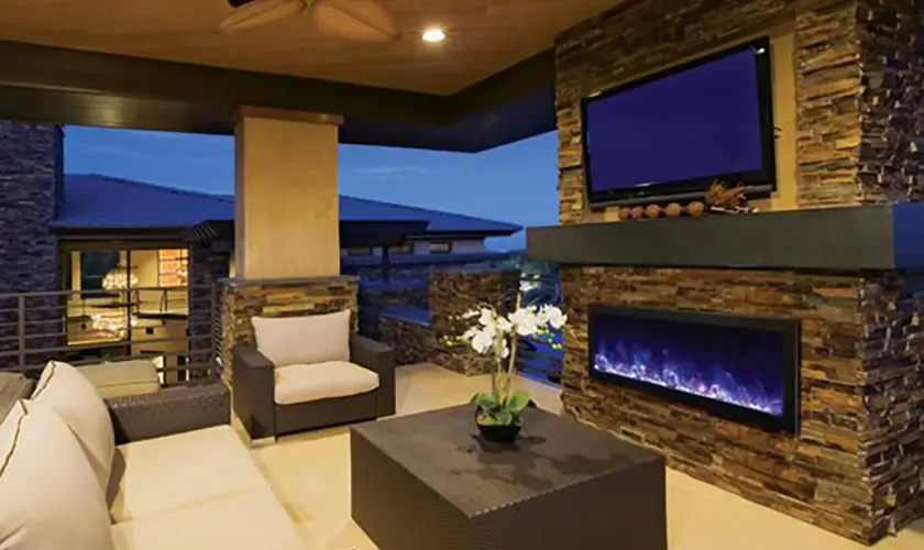 outdoor electric fireplace